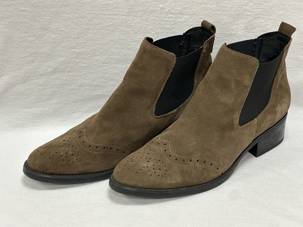 Toni Pons Tivat Boot Bootie Taupe Suede Wingtip Pull on Spain EU41 Western Boho